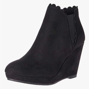 CL by Laundry Black Suede Ankle Booties